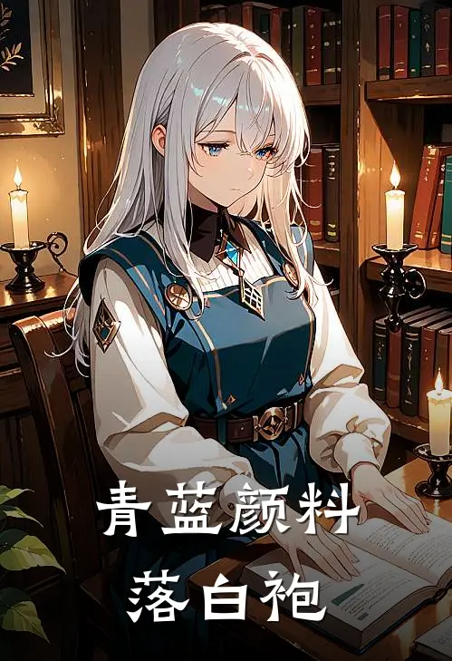 青蓝颜料落白袍