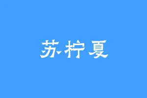苏柠夏